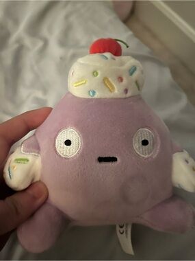 Blob Plush Purple Dessert Monster Toy with Cherry Top Dessert Series